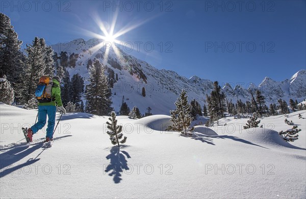 Ski tour walker to the Karlesspitze