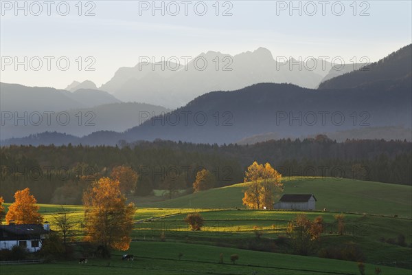 Autumn morning in the foothills of the Alps