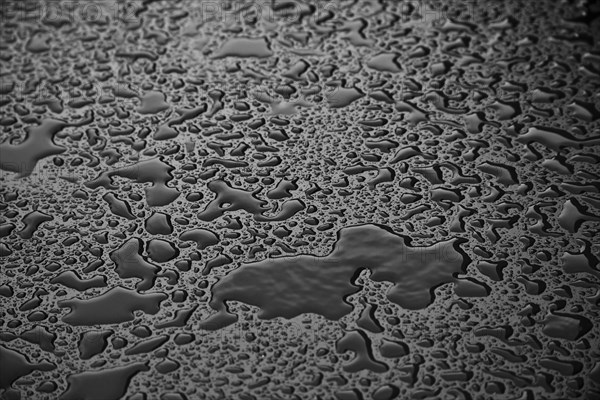 Water drops on a plastic surface