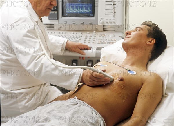 Doctor and patient at a ECG