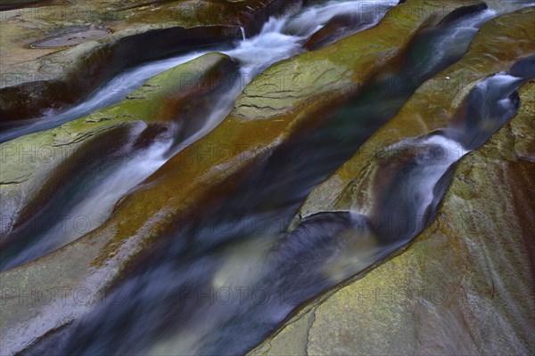 Rock gullies formed by water in the riverbed