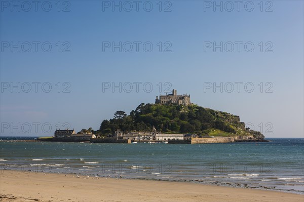 Island of St Michael's Mount at high tide