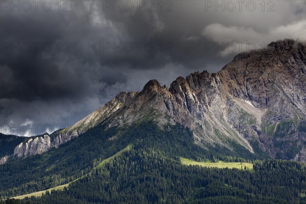 Mountain meadow with Latemar Mountain