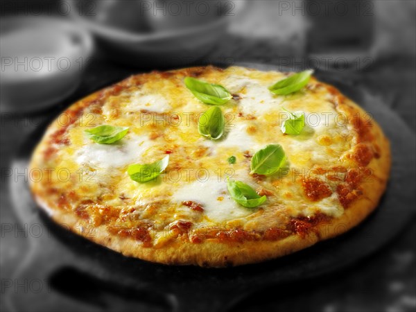 Cheese and tomato thin crust pizza