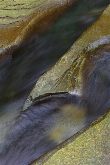 Rock gullies formed by water in the riverbed