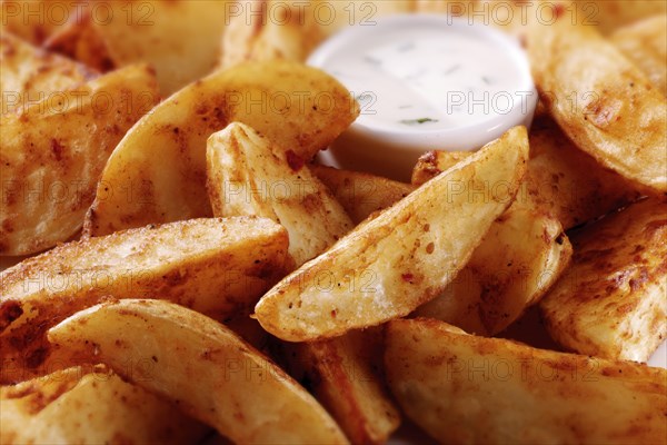 Potato wedges with a dip