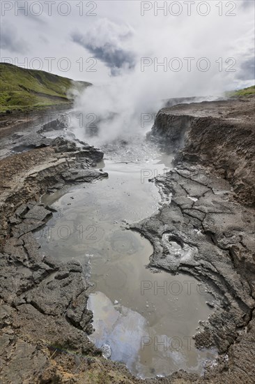 Hot mud spring in the Hengill geothermal area