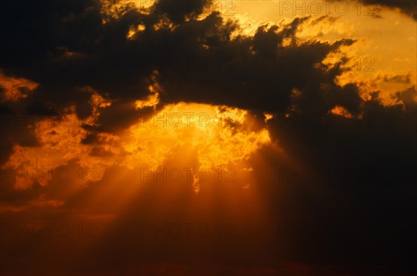 Cloudy sky at sunset