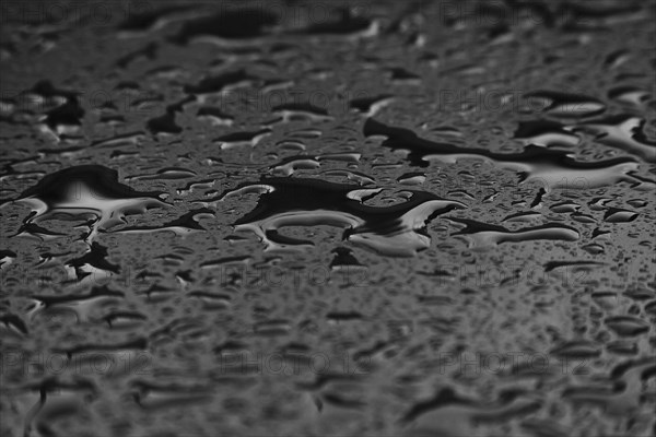 Water drops on a plastic surface