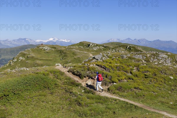 Hiker on Lammersdorfer Berg mountain