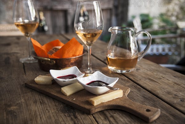 Cheese platter with dips