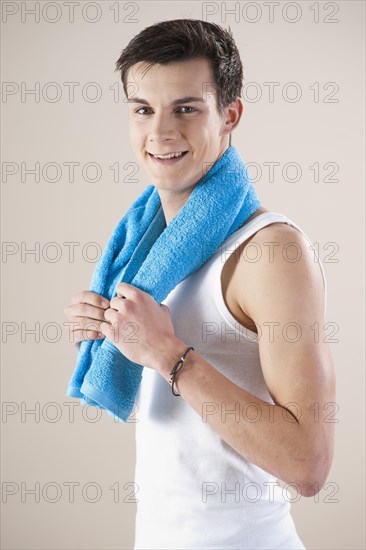 Smiling young man after doing sport