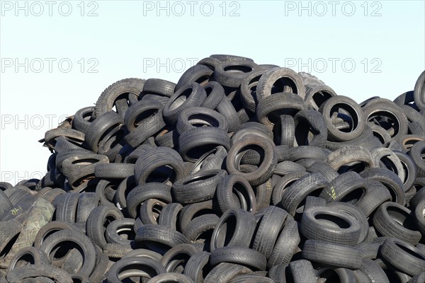 Old car tires in a heap