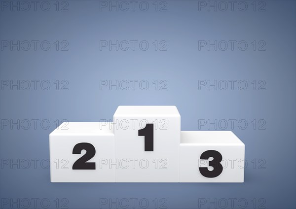 Empty podium with the numbers 1