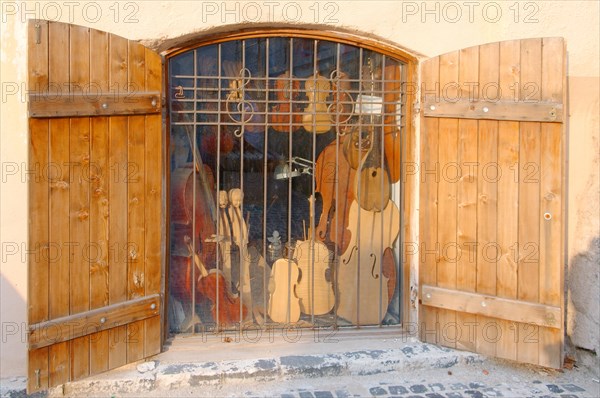 Violin maker's shop in historical building