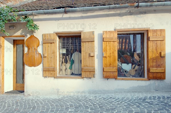 Violin maker's shop in historical building