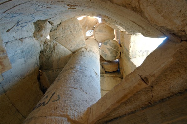 A spiral stone staircase in the Temple of Bel in the ancient city of Palmyra