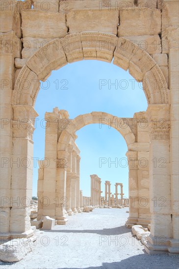 Ruins in the ancient city of Palmyra