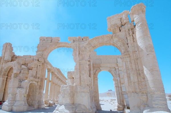 The ruins of the ancient city of Palmyra