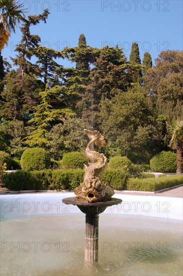 The fountain in front of Golitsyn Palace or Gaspra Palace