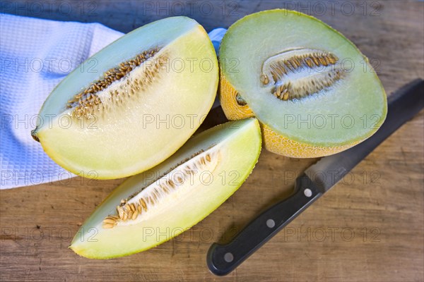 Cut organic honey melon