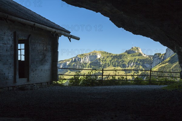 View from the Wildkirchli Caves to Mount Hoher Kasten