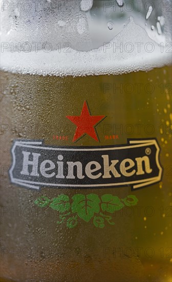 Glass of Heineken beer