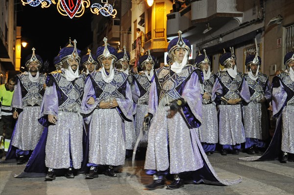 Parade with costumes at the festival 'Fiesta Moros y Cristianos'