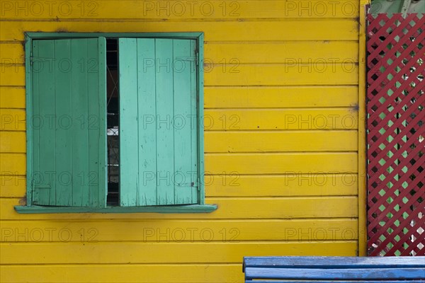 Colorful facade with shutters