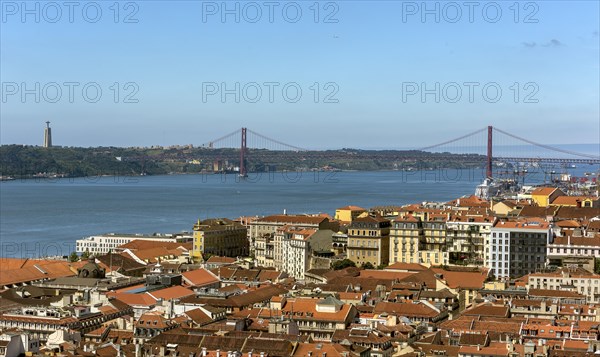 View from Castelo de Sao Jorge castle over the historic city centre of Lisbon