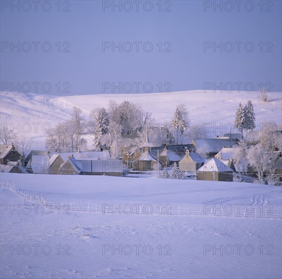 Village of La Godivelle in winter