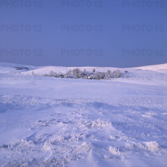 Village of La Godivelle in winter