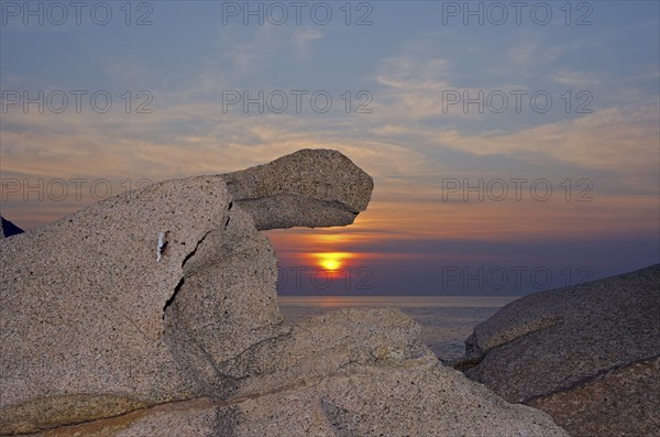 The bizarre rocks at the Gulf of Porto at sunset