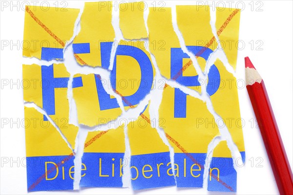 Torn logo of the FDP