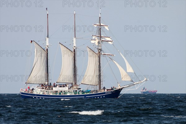 Three-masted traditional rig sailing ship Santa Barbara Anna