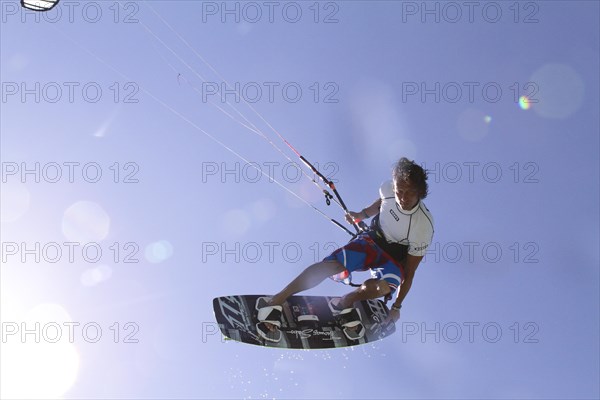 Kitesurfer jumping