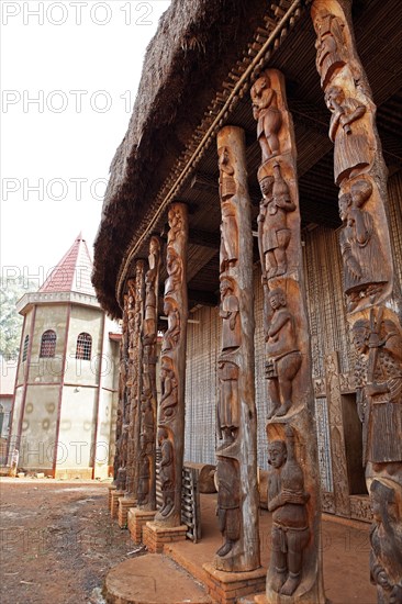 Hand-carved pillars of the assembly hall