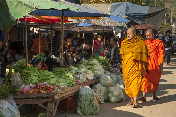 Buddhist monks while shopping