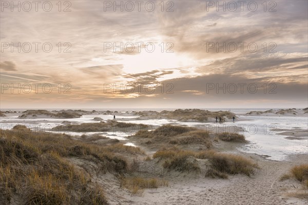 Strong westerly winds driving water from the North Sea into the dunes