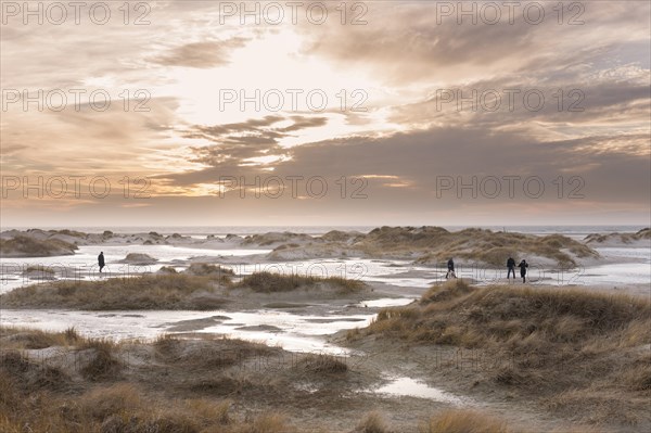 Strong westerly winds driving water from the North Sea into the dunes