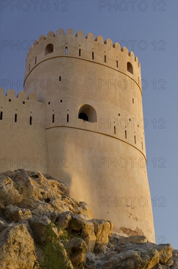 A tower of Nakhal Fort or Nakhl Fort