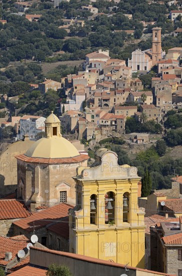 The colorful facades of Cateri with its roofs