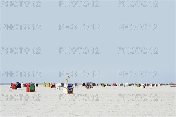 Colourful beach chairs on the beach