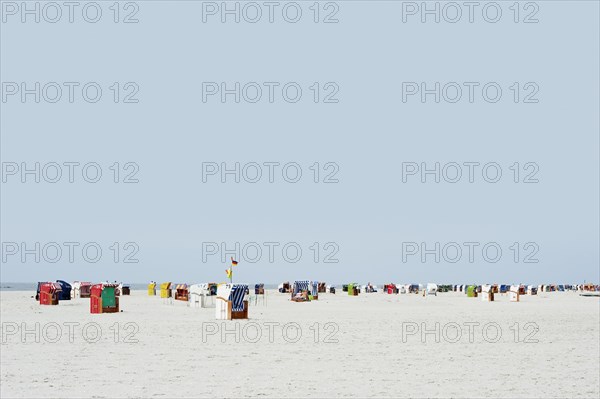 Colourful beach chairs on the beach