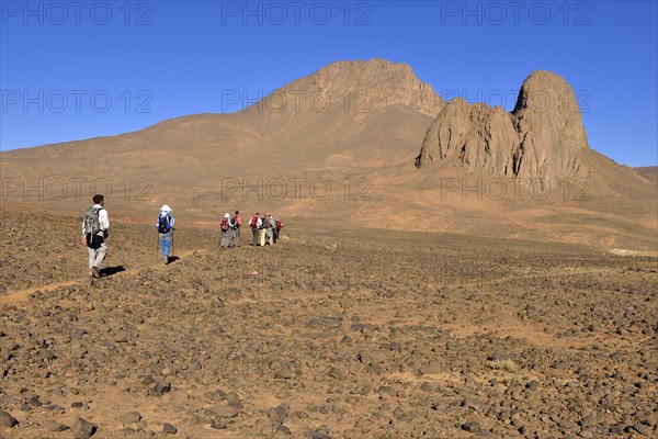 Group of hikers at the diatreme