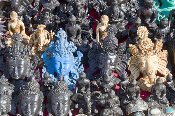 Wooden masks sold as souvenirs in Durbar Square