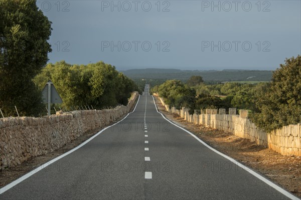 Road and landscape with dry stone walls