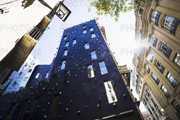 Blue house facade