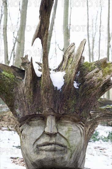 Wooden carved face