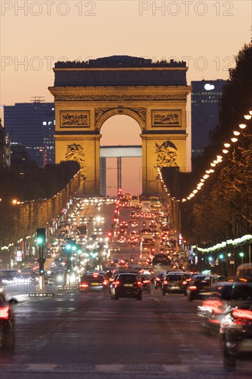 Avenue des Champs Elysees with the Arc de Triomphe